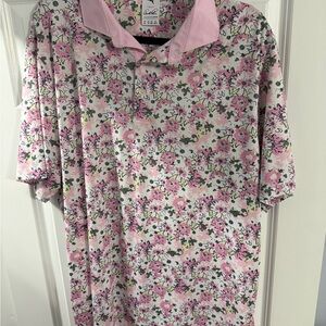 Puma Pink Floral Polo Shirt